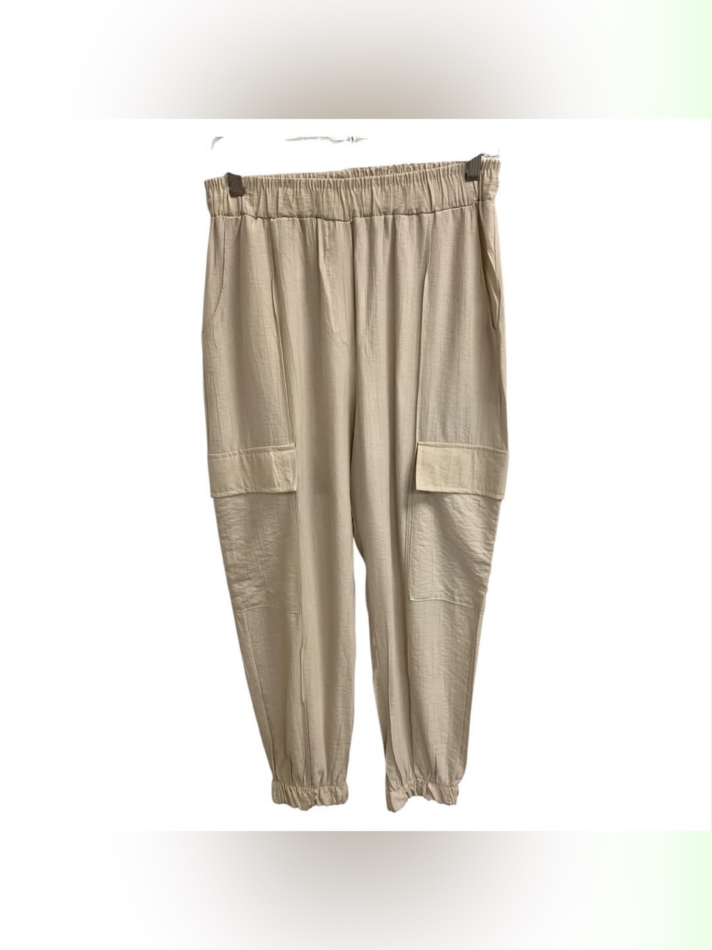 Galita Relaxed Cargo Joggers in Light Beige Size M